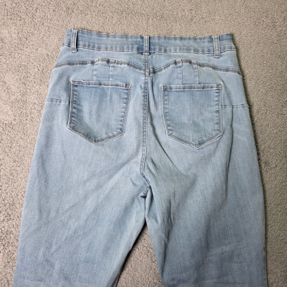 Wax Jean Womens 16 Skinny Jeans Light Wash High Rise Butt I Love You 90500XL
